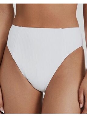 Vitamin A NEW White Sieena High Waist Bikini Bottom Swimwear Size 12 $111 MSRP